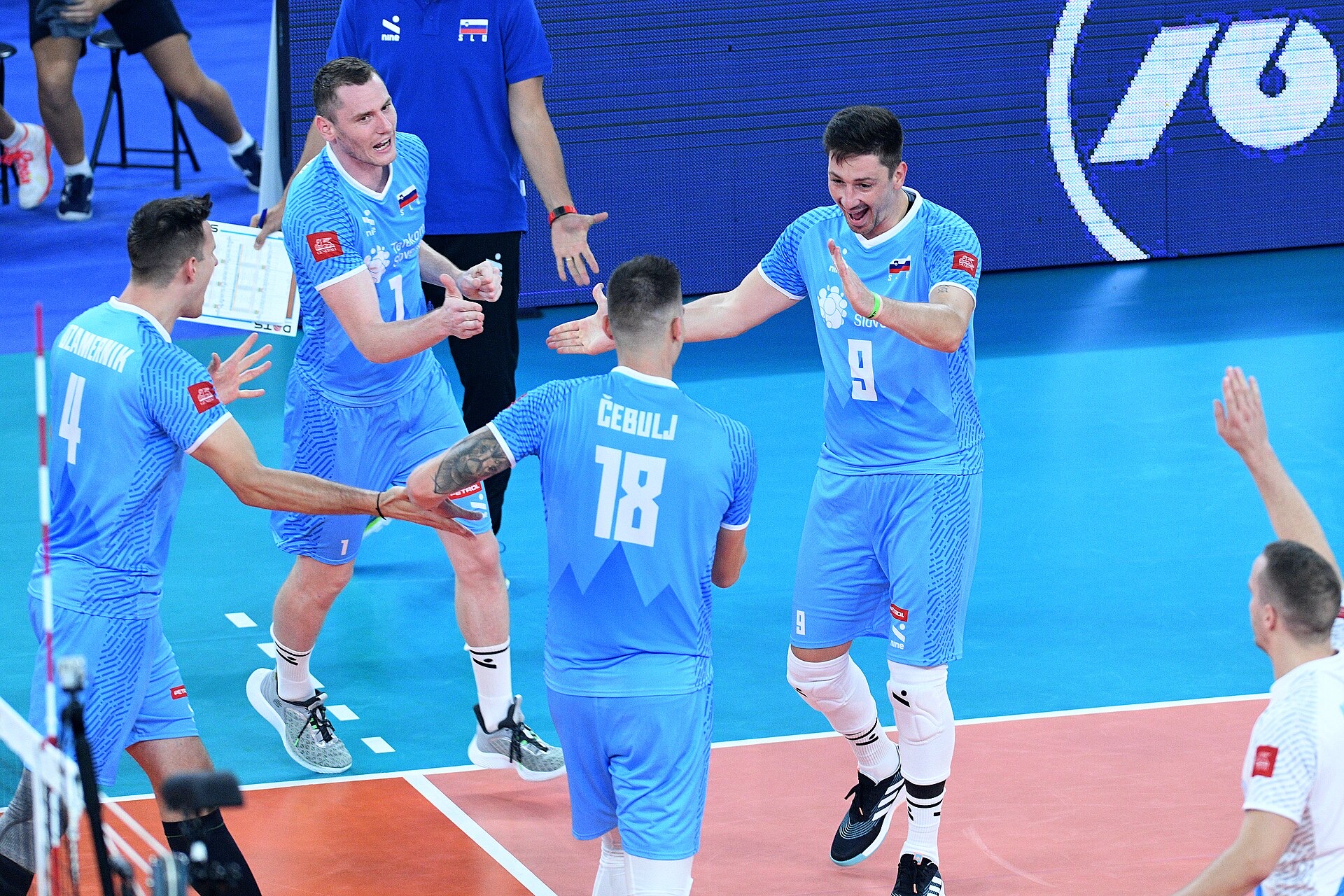 Players on court